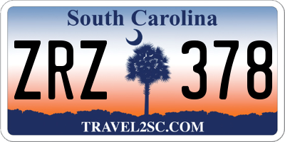 SC license plate ZRZ378