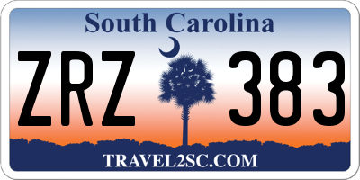 SC license plate ZRZ383