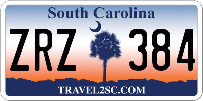 SC license plate ZRZ384