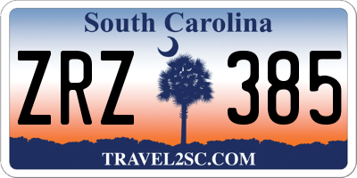 SC license plate ZRZ385