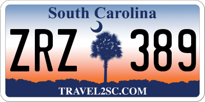 SC license plate ZRZ389