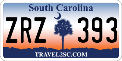 SC license plate ZRZ393