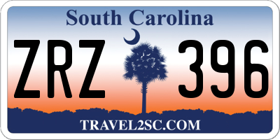 SC license plate ZRZ396