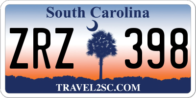 SC license plate ZRZ398