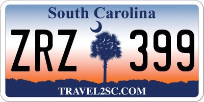 SC license plate ZRZ399