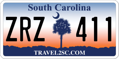 SC license plate ZRZ411