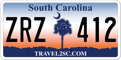 SC license plate ZRZ412