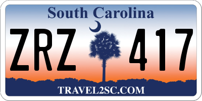 SC license plate ZRZ417