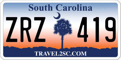 SC license plate ZRZ419
