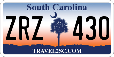 SC license plate ZRZ430