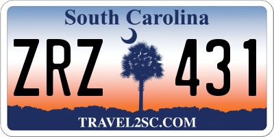 SC license plate ZRZ431