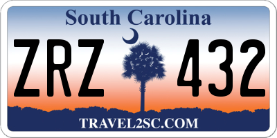 SC license plate ZRZ432