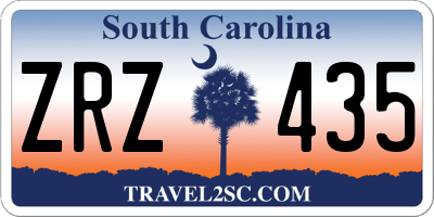 SC license plate ZRZ435