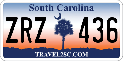 SC license plate ZRZ436