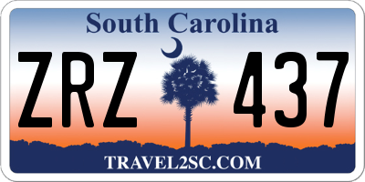 SC license plate ZRZ437