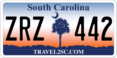 SC license plate ZRZ442