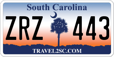 SC license plate ZRZ443