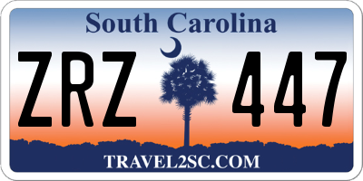 SC license plate ZRZ447