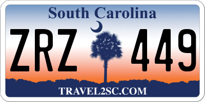 SC license plate ZRZ449