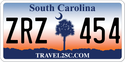 SC license plate ZRZ454