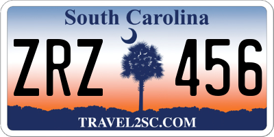 SC license plate ZRZ456