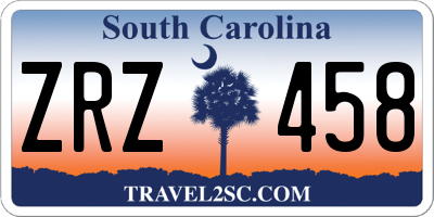 SC license plate ZRZ458