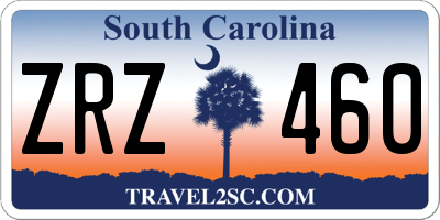SC license plate ZRZ460