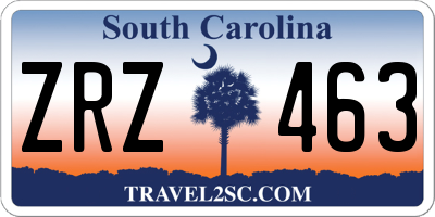 SC license plate ZRZ463