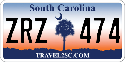 SC license plate ZRZ474