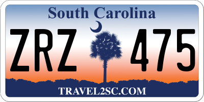 SC license plate ZRZ475