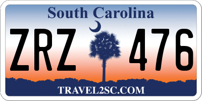 SC license plate ZRZ476