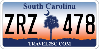 SC license plate ZRZ478