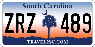 SC license plate ZRZ489