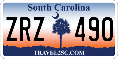 SC license plate ZRZ490
