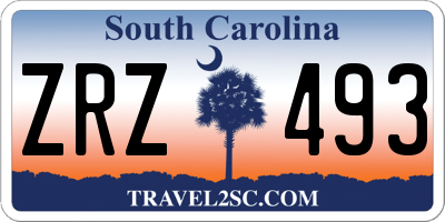 SC license plate ZRZ493