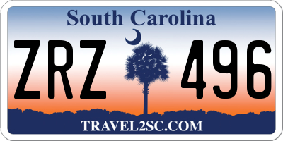 SC license plate ZRZ496