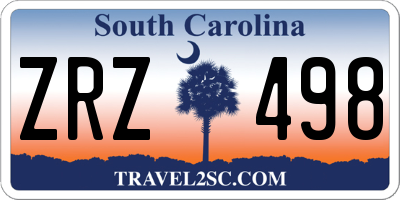 SC license plate ZRZ498