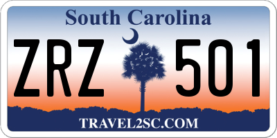 SC license plate ZRZ501
