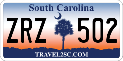 SC license plate ZRZ502