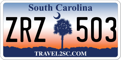 SC license plate ZRZ503