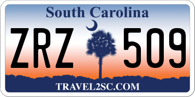 SC license plate ZRZ509