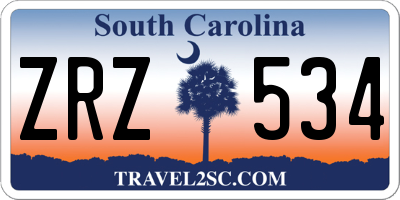SC license plate ZRZ534