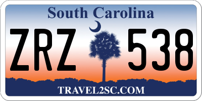 SC license plate ZRZ538