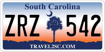 SC license plate ZRZ542