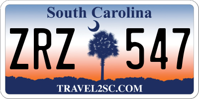 SC license plate ZRZ547