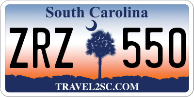 SC license plate ZRZ550