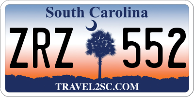 SC license plate ZRZ552