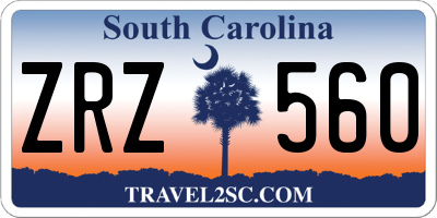 SC license plate ZRZ560