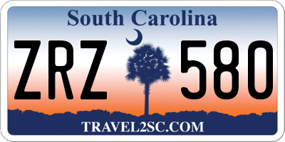 SC license plate ZRZ580