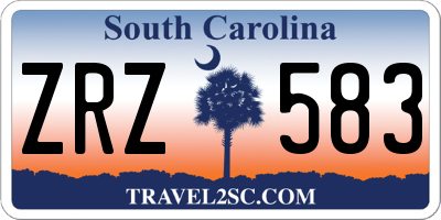 SC license plate ZRZ583